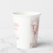 赤面ピンクグリッター真珠とプロセッコサンキュー 紙コップ (右)