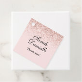 赤面ピンクグリッター紙吹雪パーティーの好意メッセージカード フェイバータグ (インサイチュ)
