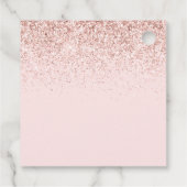 赤面ピンクグリッター紙吹雪パーティーの好意メッセージカード フェイバータグ (裏面)