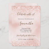 赤面ピンクグリッター 招待状 (正面/裏面)