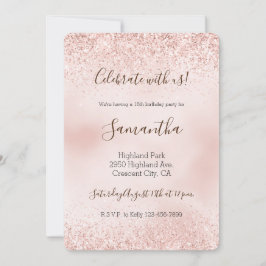 赤面ピンクグリッター 招待状
