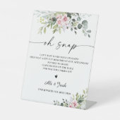 赤面ピンクグリーナリーブライダルシャワーOhスナップサイン 台座サイン (正面)