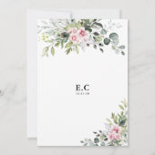 赤面ピンクグリーナリーベビーシャワー招待状 招待状 (裏面)