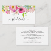 赤面ピンクグリーナリーボホフローラ結婚ズ詳細En エンクロージャーカード (正面/裏面)