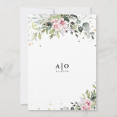 赤面ピンクグリーナリーリハーサルディナー招待状 招待状 (裏面)