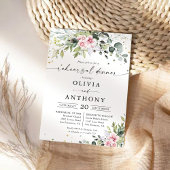 赤面ピンクグリーナリーリハーサルディナー招待状 招待状