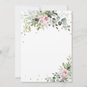 赤面ピンクグリーナリー結婚式招待状 招待状 (裏面)