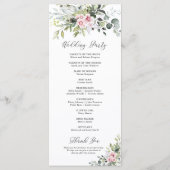 赤面ピンクグリーナリー結婚式 プログラム (裏面)