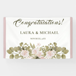 赤面ピンクグリーンエレガントボホスタイルズ結婚バン 横断幕