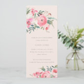 赤面ピンクグリーンバラオーキッドフローラブライダルシャワー 招待状 (スタンド正面)