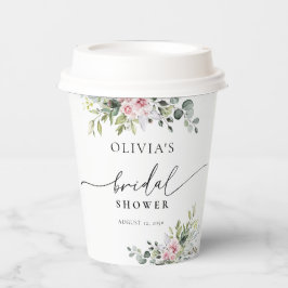 赤面ピンクグリーンブライダルシャワー紙カップ 紙コップ