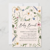 赤面ピンクグリーンベビーブランチシャワー 招待状 (正面)