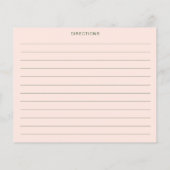 赤面ピンクグリーンミニマルカスタムリストレシピカード (裏面)