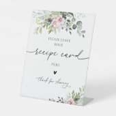 赤面ピンクグリーンレシピカードサイン 台座サイン (正面)