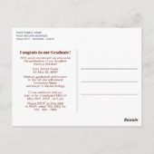 赤面ピンクグリーン抽象芸術卒業発表 ポストカード (裏面)