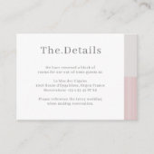 赤面ピンクグレイストライプホワイト結婚ホテル詳細 エンクロージャーカード (正面)