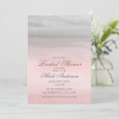 赤面ピンクグレイモダンウォーターブライダルシャワー 招待状 (スタンド正面)