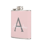 赤面ピンクグレーガーリースクリプトモノグラム名モダン フラスク (左)