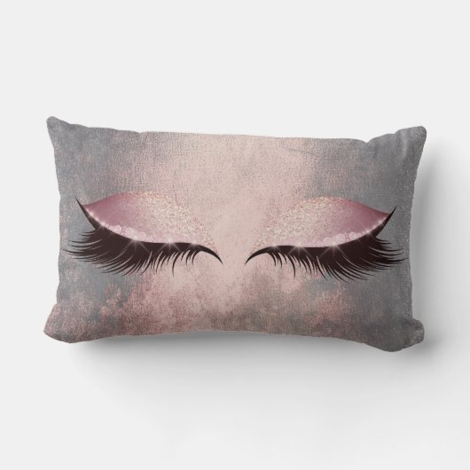 赤面ピンクグレーグレンギーグリッターセメントグラムメイクアップ ランバークッション (裏面)