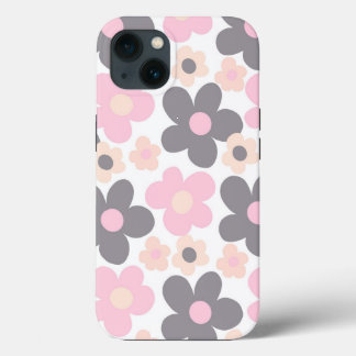 赤面ピンクグレーデイジーレトロドリーム#1 #retro #art iPhone 13ケース