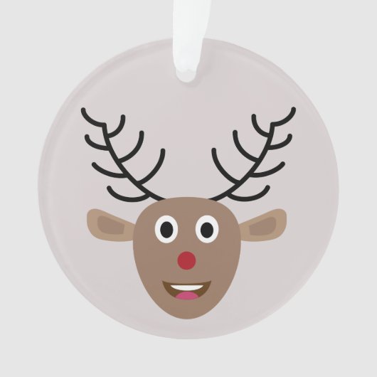 赤面ピンクグレートナカイフェスティバルクリスマス オーナメント (正面)