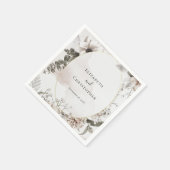 赤面ピンクグレーフローラ水色結婚の スタンダードカクテルナプキン (角)