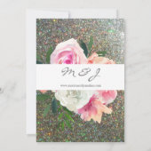 赤面ピンクグレーフローラ&シルバーグリッター結婚ズ2 招待状 (裏面)