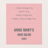 赤面ピンクグレーヘアサロンスパガーリーモダントレンディー 名刺 (外部フラット)