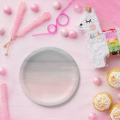 赤面ピンクグレーモダンウォーターカラーグラデーションシック ペーパープレート (パーティー)