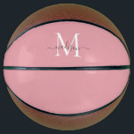 赤面ピンクグレーモノグラムフェミニンスクリプガーリート バスケットボール<br><div class="desc">エレガント赤面ピンクグレーモノグラムフェミニンスクロガーリースケットボールバスケットボール</div>