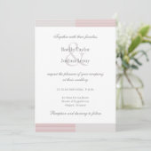 赤面ピンクグレー白ストライプアンパサ結婚ンド 招待状 (スタンド正面)