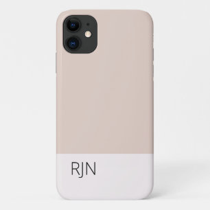 赤面ピンクグレー編集可能カラーブロック iPhone 11 ケース