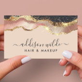 赤面ピンクグレー金ゴールド 名刺