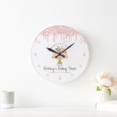 赤面ピンクケーキグリッタードリップスメニュー価格リストシック ラージ壁時計 (ホーム)