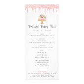 赤面ピンクケーキベーカリーグリッターパティシシェフメニュー ラックカード (正面)