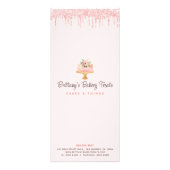 赤面ピンクケーキベーカリーグリッターパティシシェフメニュー ラックカード (裏面)