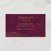 赤面ピンクケーキ花模様とグリッターベーカリー 名刺 (裏面)