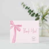 赤面ピンクコケット弓カスタムロゴ サンキューカード (スタンド正面)