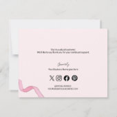 赤面ピンクコケット弓カスタムロゴ サンキューカード (裏面)