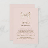 赤面ピンクコケ結婚ットボウ詳細 エンクロージャーカード (正面/裏面)