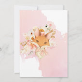 赤面ピンクコーラルアンドピーチフローラガールベビーシャワー 招待状 (裏面)