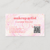 赤面ピンクコーラルオレンジレッド抽象芸術アートパターン 名刺 (裏面)