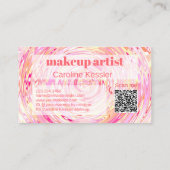 赤面ピンクコーラルオレンジレッド抽象芸術アートパターン 名刺 (裏面)