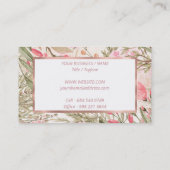 赤面ピンクコーラルフォレストグリーンウォーター色フローラbu 名刺 (裏面)