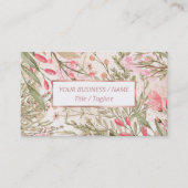 赤面ピンクコーラルフォレストグリーンウォーター色フローラbu 名刺 (正面)