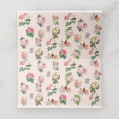 赤面ピンクコーラルローズブーケテーブルカード プレイスカード (内部開封)