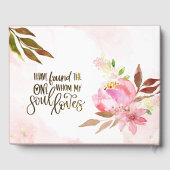 赤面ピンクゴールデンウォーター色の花結婚色 ゲストブック (裏面)