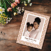 赤面ピンクゴールデンハート母の日写真 カード