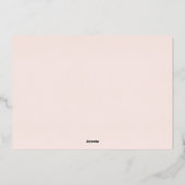 赤面ピンクゴールドフォイル真正性証明書 箔招待状 (裏面)