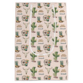 赤面ピンクサウスウエストデザートサボスハッピーバースデー ミディアムペーパーバッグ (裏面)